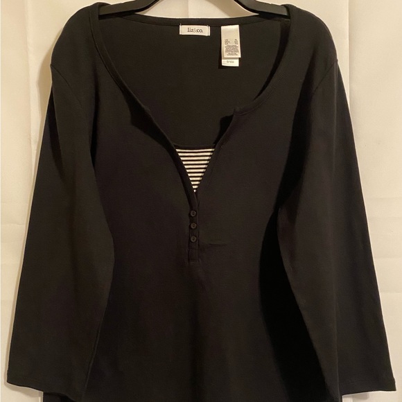 liz & co. Tops - Liz & Co. Women's Black Long Sleeve Top XL